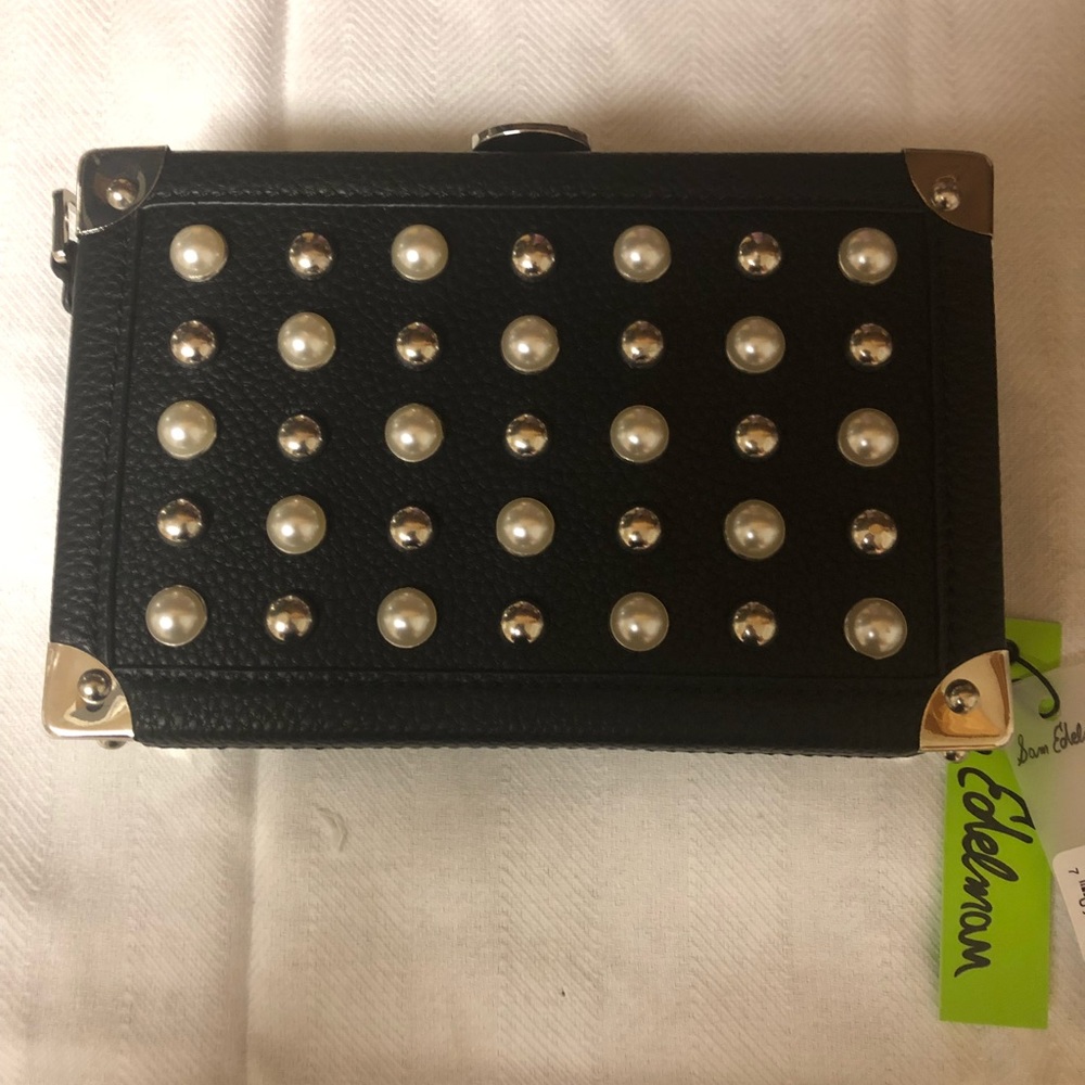 Sam Edelman hard case lock cross body bag